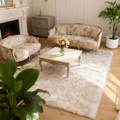 Plush Faux Sheepskin White Rug