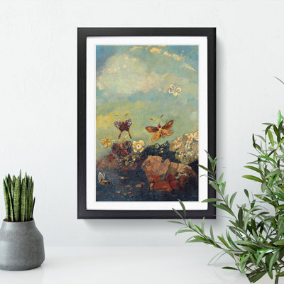 Butterflies by Odilon Redon - Picture Frame Painting