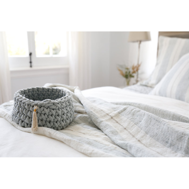 Laguna Knitted Blanket, Ocean/Natural, King