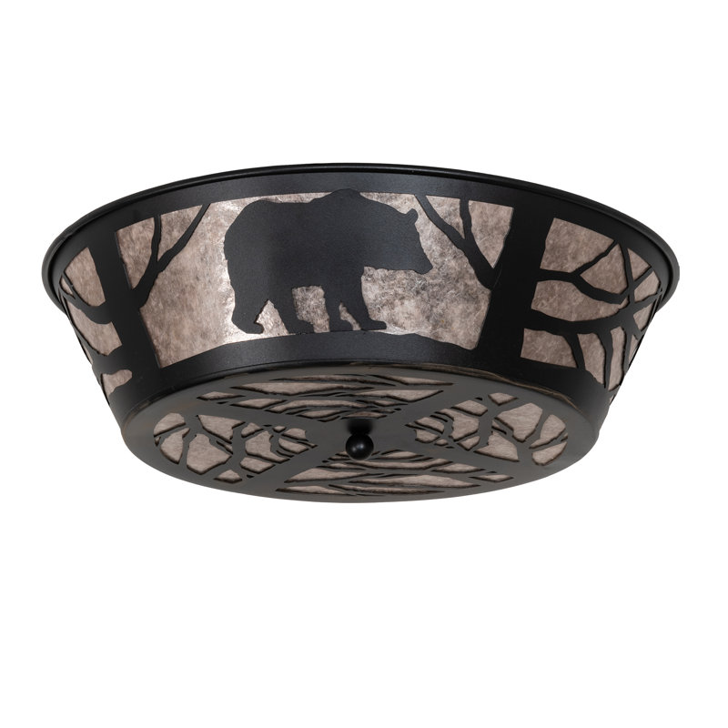 Rustic Lodge 4 - Light Flush Mount, Textured Black