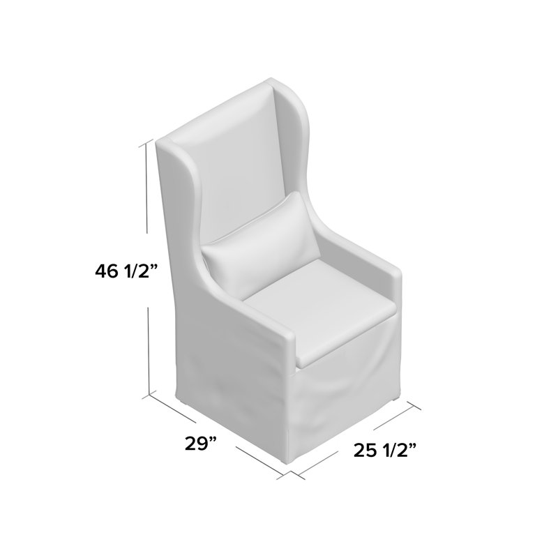 Sela Wingback Chair, Off-White Linen