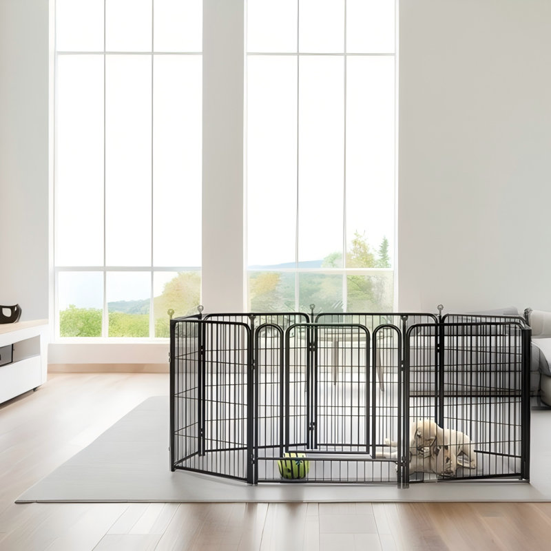 Ensemble de clôture en métal noir de 31,2 pouces x 23,4 pouces - ensemble de 8 pièces - pouvant être utilisé comme clôture pour animaux de compagnie / clôture de jardin potager, etc.
