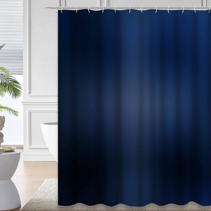 Magnifique rideau de douche bleu marine lisse avec 12 crochets, L 72 po x l 78 po