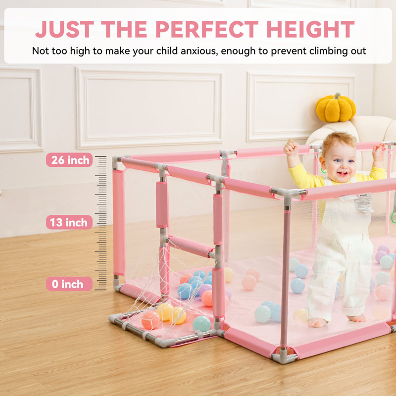 Grande barrière de sécurité pour bébé, Rose