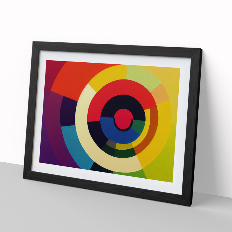Creative Abstract Art - Single Picture Frame Print, Black, 46cm H x 64cm W x 2cm D