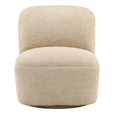 Darrel Upholstered Swivel Accent Chair, Sand