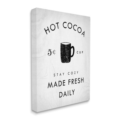 « Hot Cocoa » de style rétro, décoration minimaliste, impression d’art graphique
