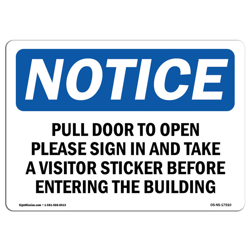 Pull Door to Open Please Sign