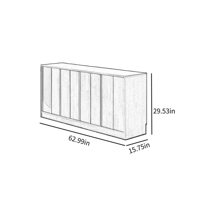 Middle Aged Floor Standing Accent Cabinet, 29.53" H x 62.99" W x 15.75" D