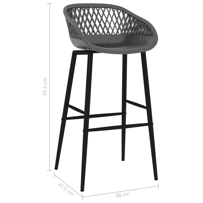 Searle Counter Stool with Metal Frame, Black, White, 4