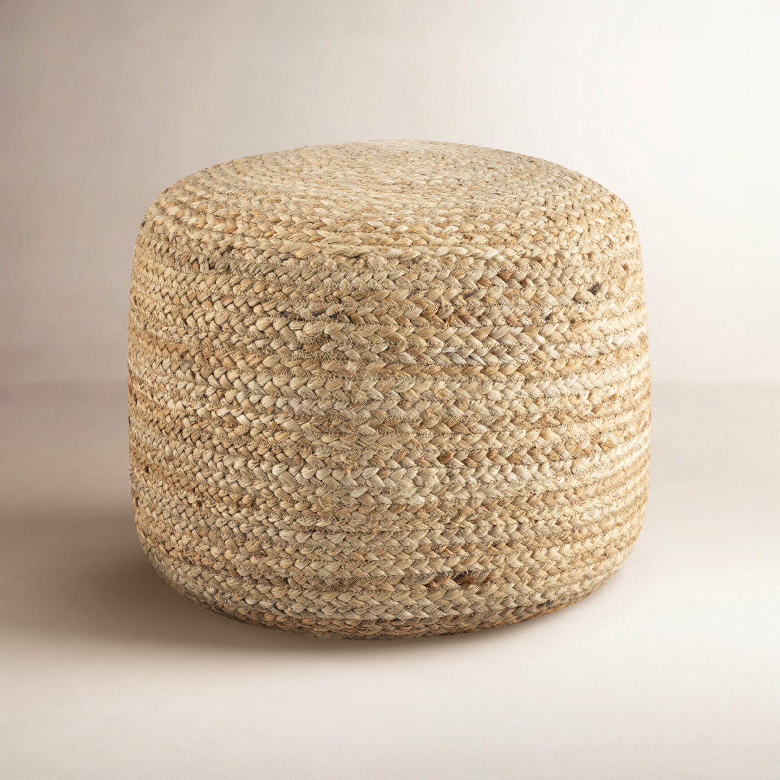 18" Round Pouffe, Brown