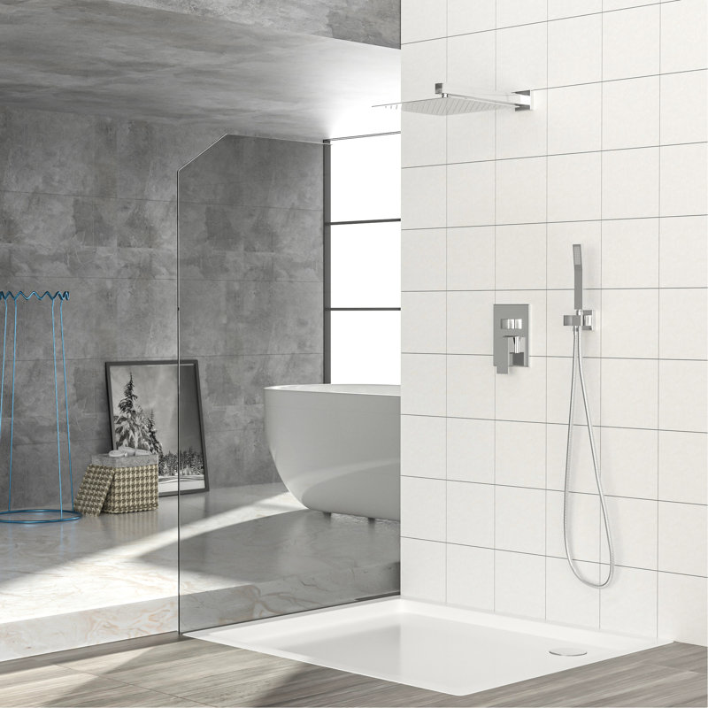 Stainless Steel Dual Shower - , With 360 Adjustable Rainfall And Handheld Spray For Comfort Wall Mounted System Featuring Showers Relaxing Bath