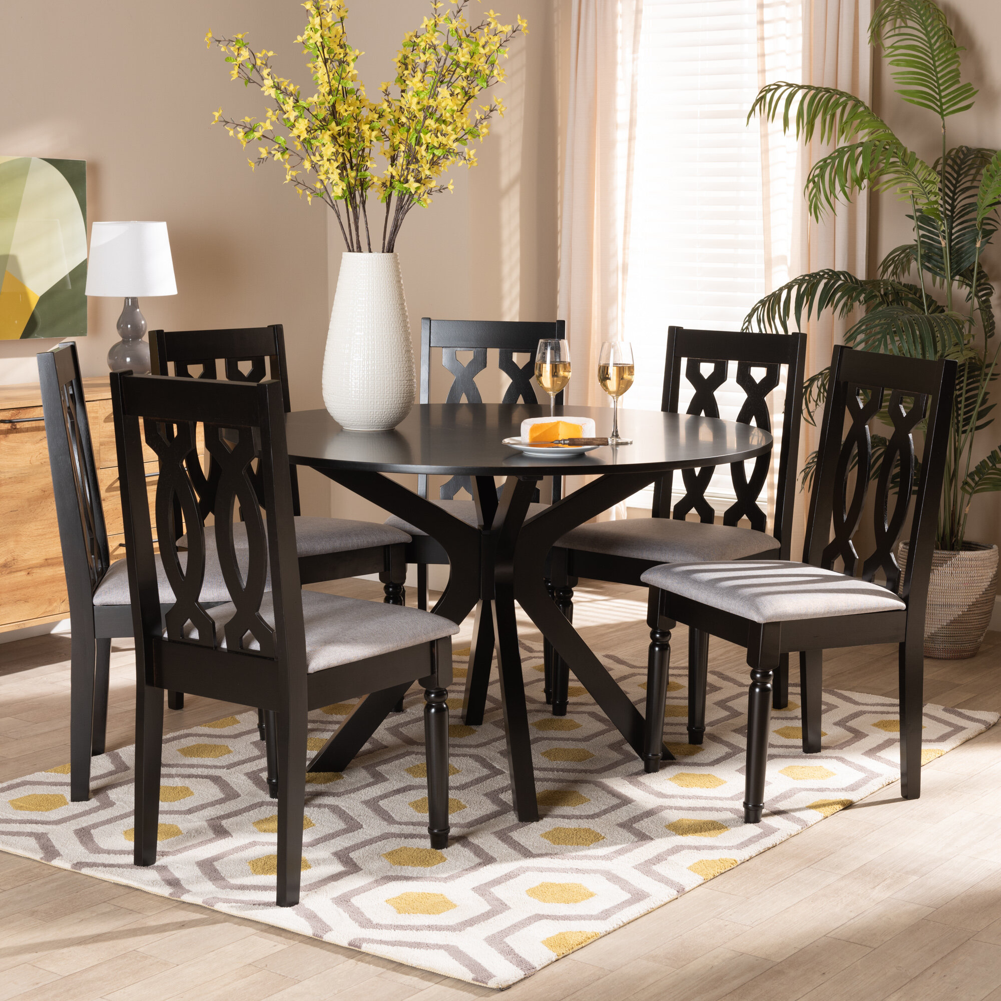 Canora Grey Pepperbush 7 Piece Dining Set Wayfair