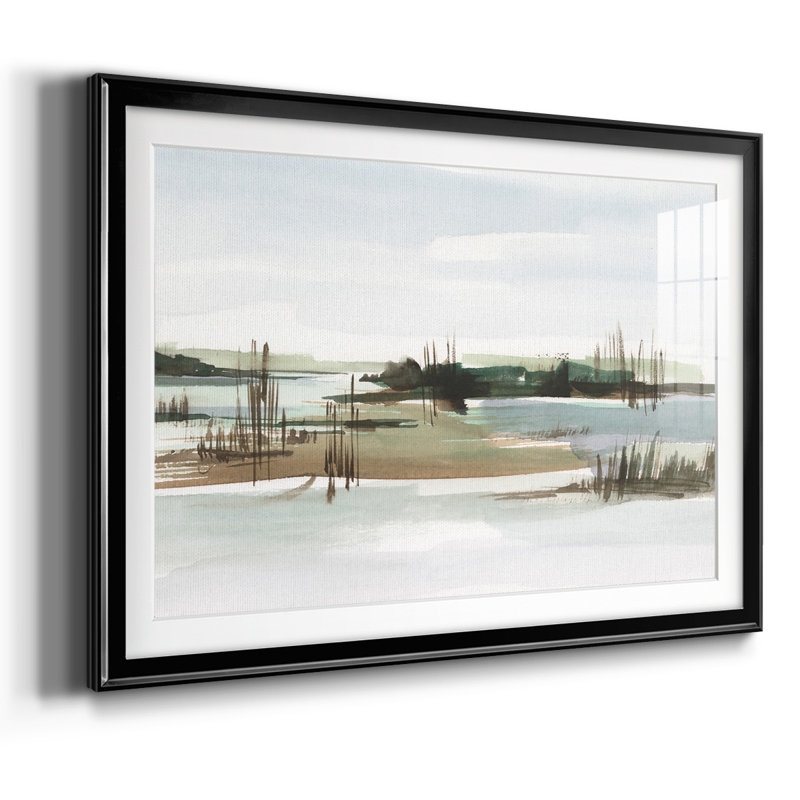 Marsh Reeds I, reproduction d'art encadrée, Noir, H 27 po x l 39 po x P 1,5 po