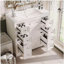 Ensemble de meuble-lavabo 36 po avec lavabo, une armoire et six tiroirs, panneau en bois massif et panneau de fibres à densité moyenne, blanc