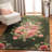 Tammie Floral Black/Red Area Rug-1365847257