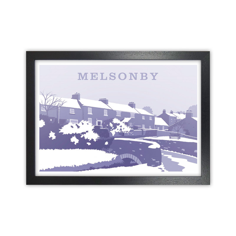 Melsonby (Snow) by Richard O'Neill - Print, Black Framed, 46cm H x 63cm W x 3cm D