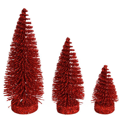 Ensemble de 3 arbres de Noël artificiels en forme de pin 3 à 5 po à 7 po