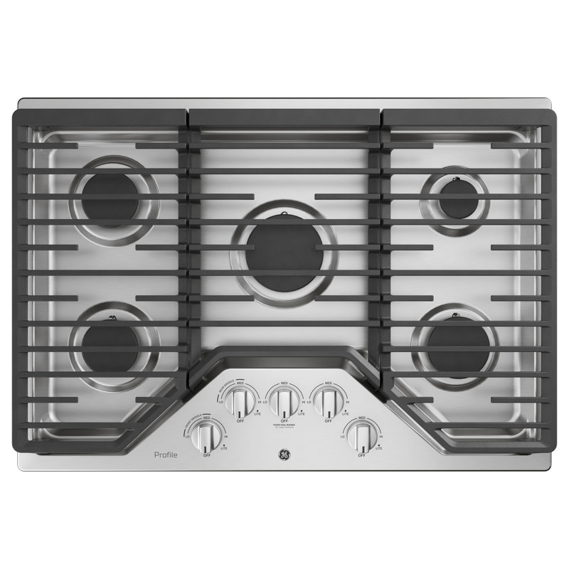 Built-in 30" Gas Cooktop with 5 Burners, Stainless Steel