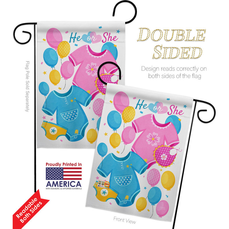Double Sided 18.5'' H x 13'' W Polyester New Baby Garden Flag