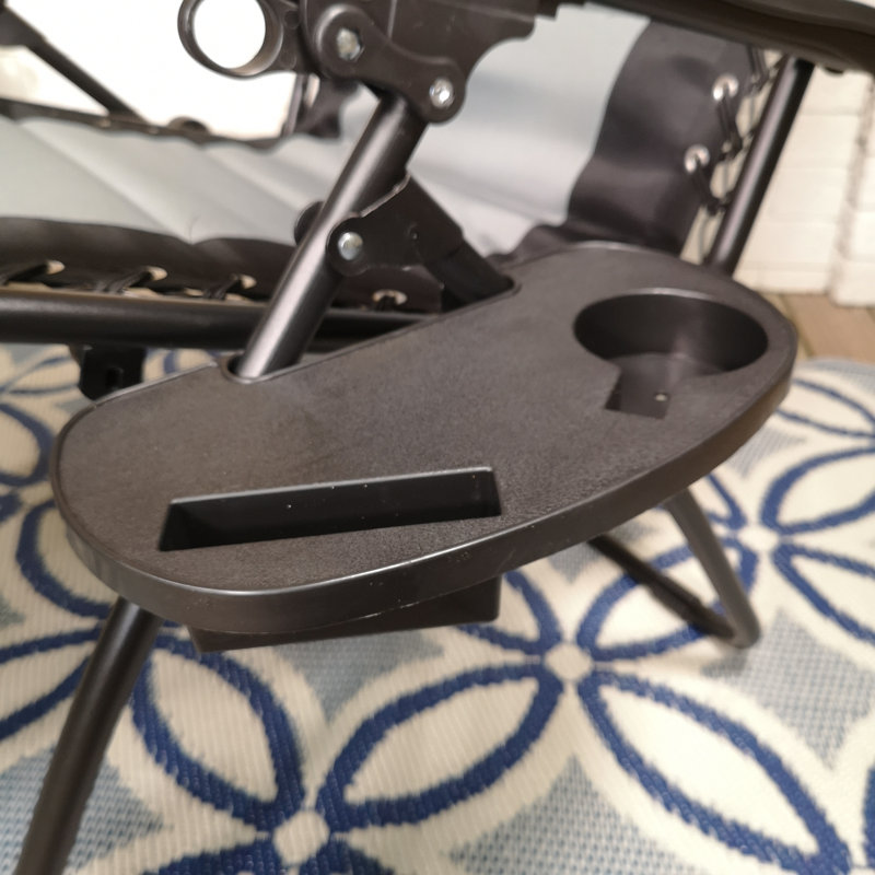 Metal Outdoor Lounge Chair, Grey/Black