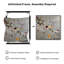 Très grand art mural imprimé - Branche florale flottante avec des pétales dispersés sur fond gris doux «pour le salon ou la chambre à coucher -« Assemblage requis du cadre (cadre non fini) »-123836478