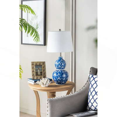 D13x25.7" and Round Two-Tiered Ceramic Vase Lamp