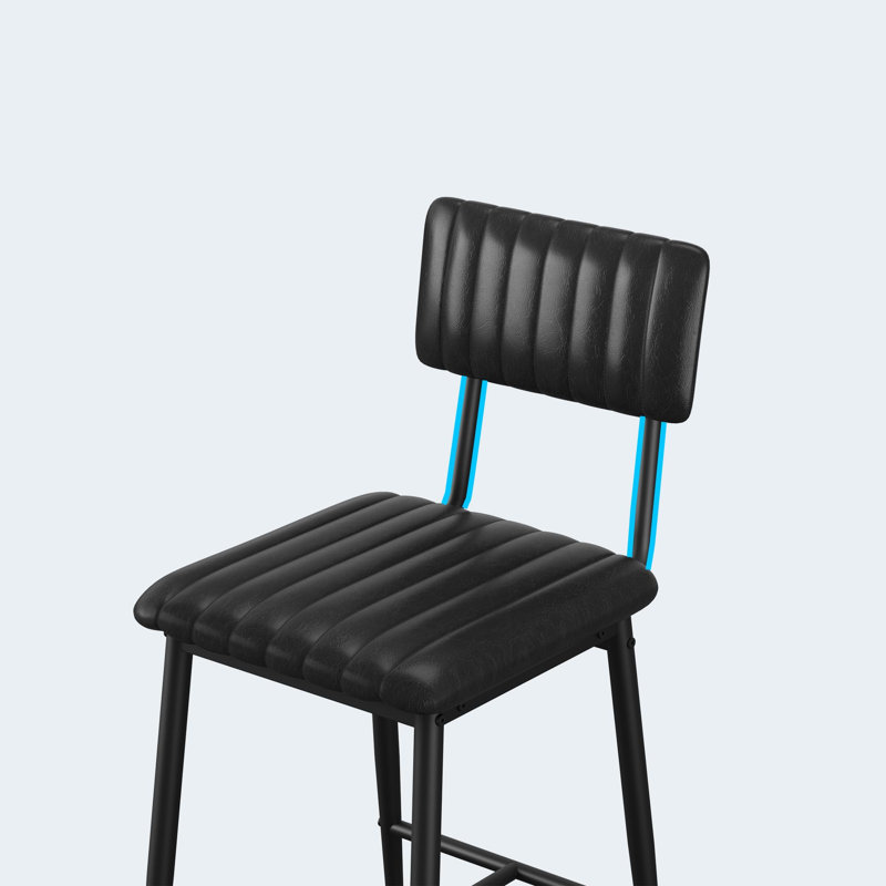 Upholstered Counter Stool with Metal Frame, 3