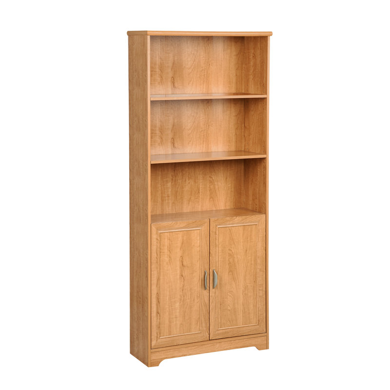 Bibliothèque à 5 tablettes et bibliothèque de rangement avec portes d'armoire pour bureau à domicile et salon