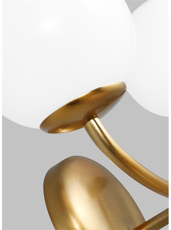 Alain 2 Light Frosted Dimmable Vanity Light, Burnished Brass