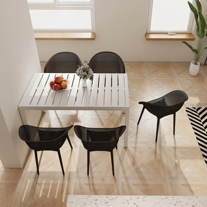 Ensemble de 2 chaises longues modernes en plastique PP toutes saisons, Gris chaleureux