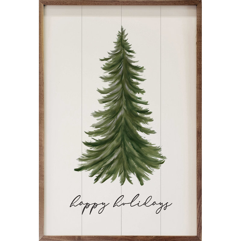 Happy Holidays Pine Tree, 24" H x 16" W x 1" D