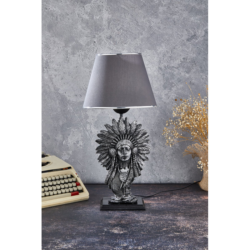 Table Lamp, Gray, Gray