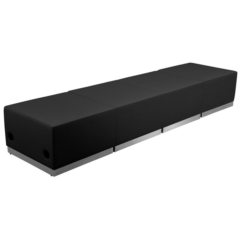 Hercules Streetman 4 PC LeatherSoft Modular Reception Configuration w/Taut Back &Seat, Black
