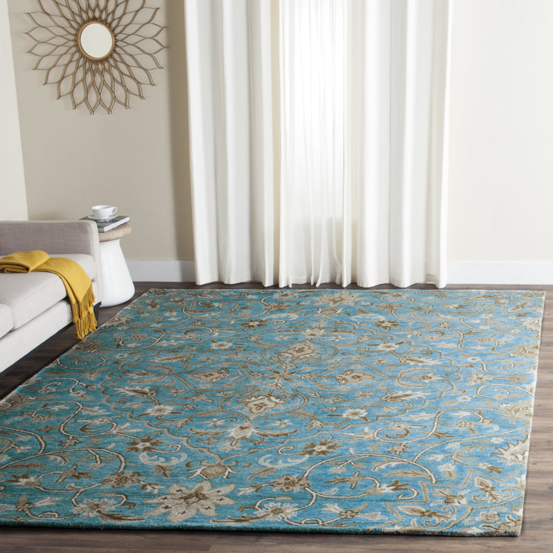 Harger Hand Tufted Wool Oriental Rug, Square 5'