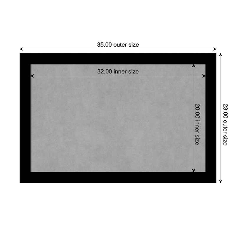 Tableau magnétique basique noir Basic, H 23 po x l 35 po