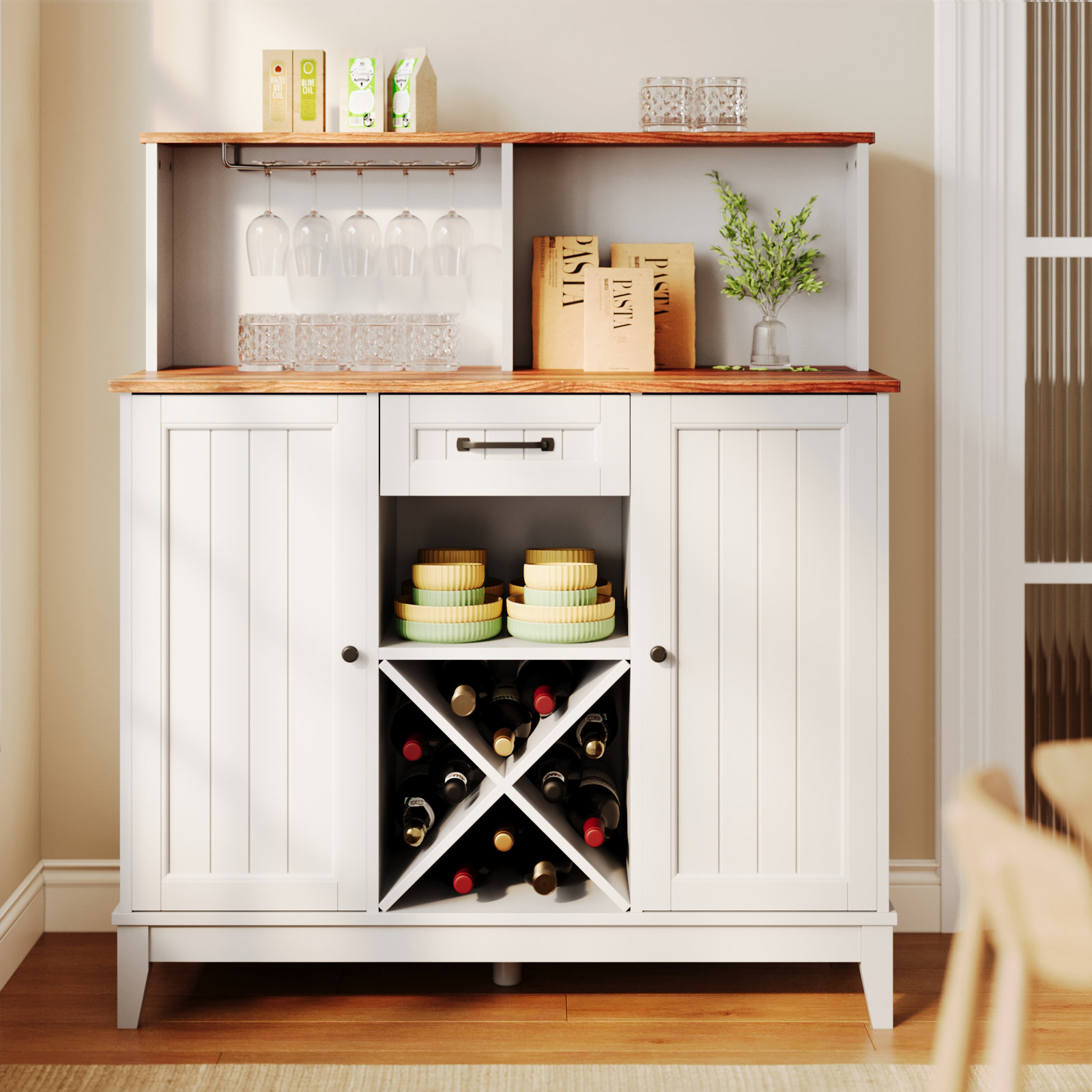 Winston Porter Brutsche 40.2'' Pantry Storage Cabinet with Drawer and ...