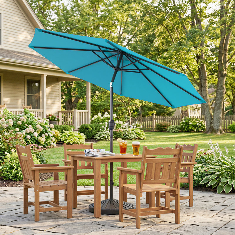 Parasol de marché 108 po Doraline, Bleu lac, H 92,9 po x l 90 po x P 90 po