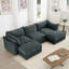 Canapé à assise profonde avec repose-pieds, canapé avec repose-pieds mobile, canapé modulaire surdimensionné avec tiroir de rangement sous chaque siège-226903935