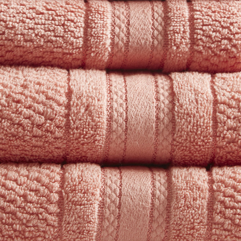 Super Soft Cotton Quick Dry Bath Towel 6 Piece Set, Orange