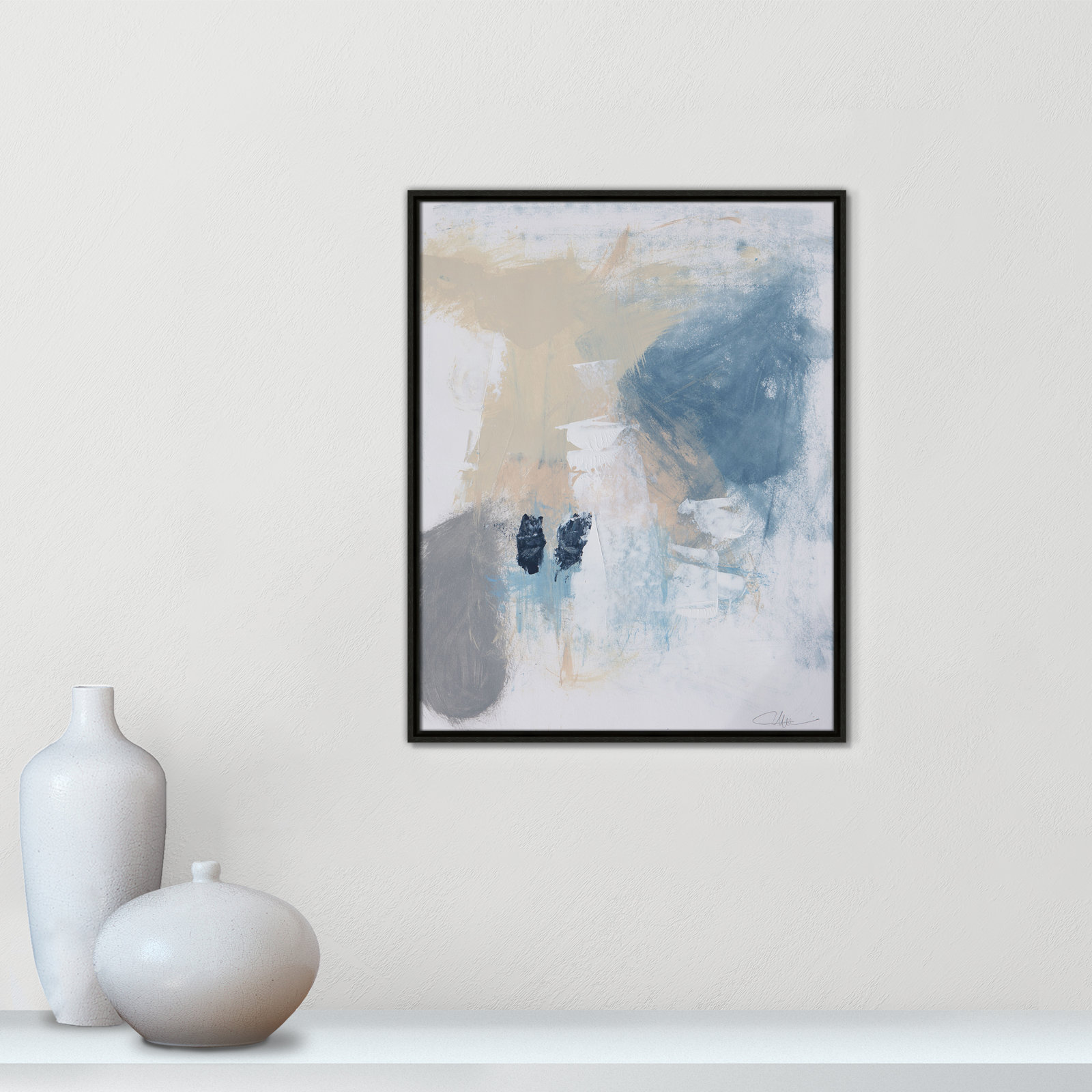 Coastal Carnival Collection "Coastal Carnival II" Print, Espresso Floater Framed Canvas, No Mat, 29.5" H x 23.5" W x 2" D