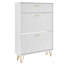 Armoire à chaussures autoportante avec 3 tiroirs rabattables