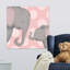 «Elephant Mommy and Baby on Pink», impression-49378437-26547957