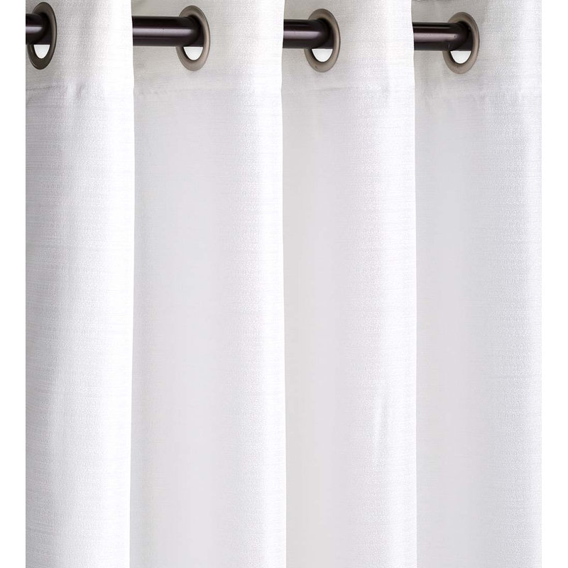 Semi Sheer Curtain Single Panel, White, 54" W x 108" L