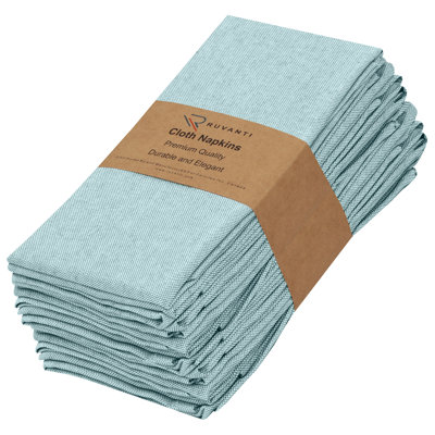 Poly Cotton Square Cloth Napkins Chambray Fabric