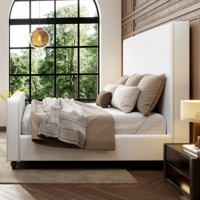 Queen Upholstered Panel Platform Bed