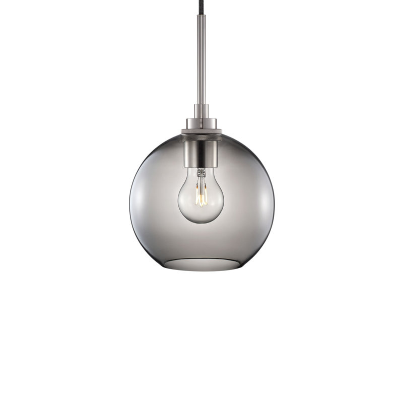 Solitaire 1 - Light Pendant, Polished Nickel, Gray