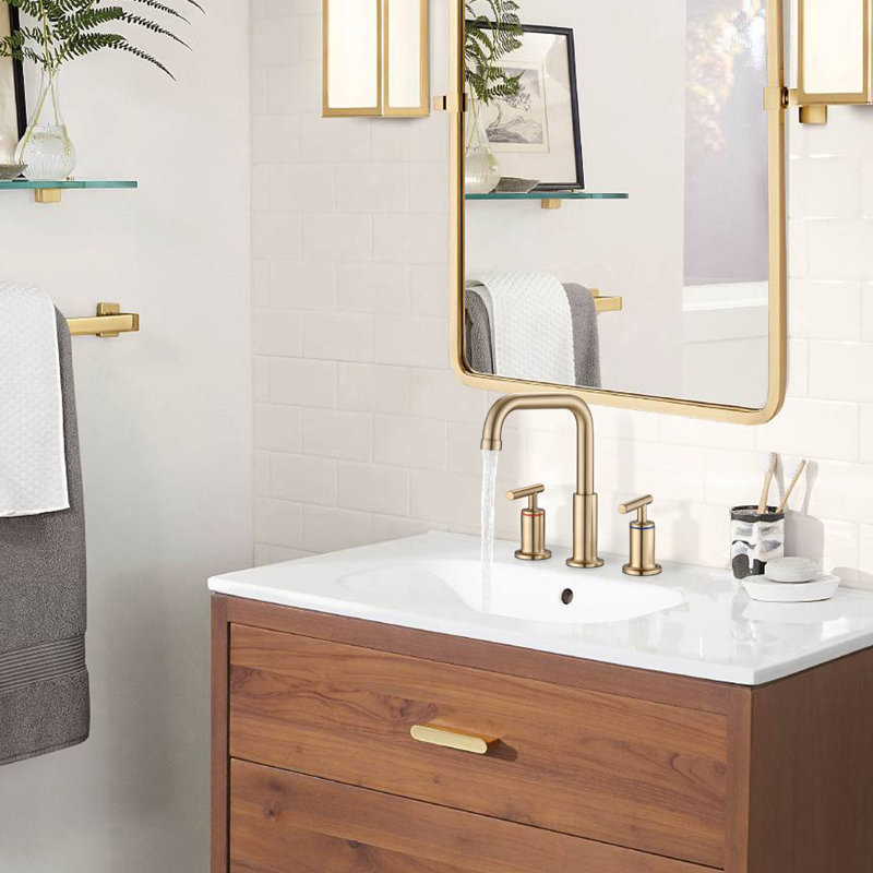 2-handle Bathroom Faucet with Drain Assembly
