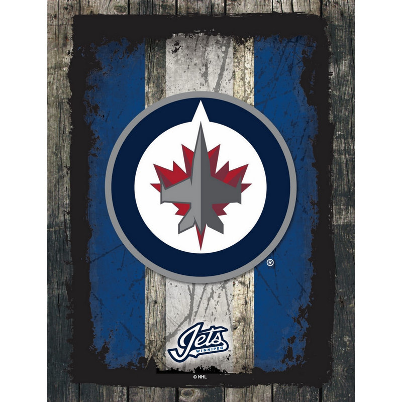 NHL Team Logo, reproduction sur toile tendue, Winnipeg Jets, H 20 po x l 15 po x P 1 po