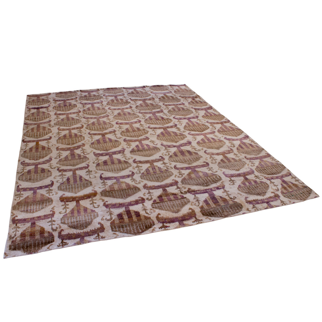 Rumi Hand-Knotted Silk Antique Grape Area Rug Woven Concepts Rug